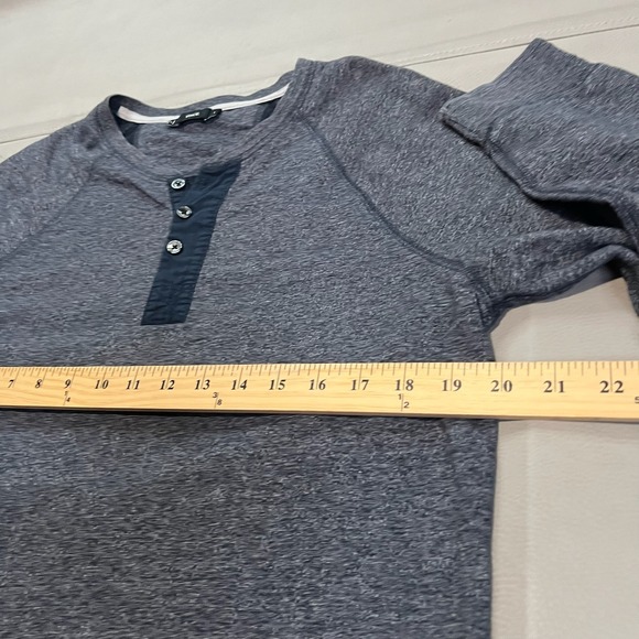 Vince‎ Men Cotton Henley T-Shirt Gray Long Sleeve Preppy Casual Minimal-M-4412 - Picture 5 of 8